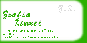 zsofia kimmel business card